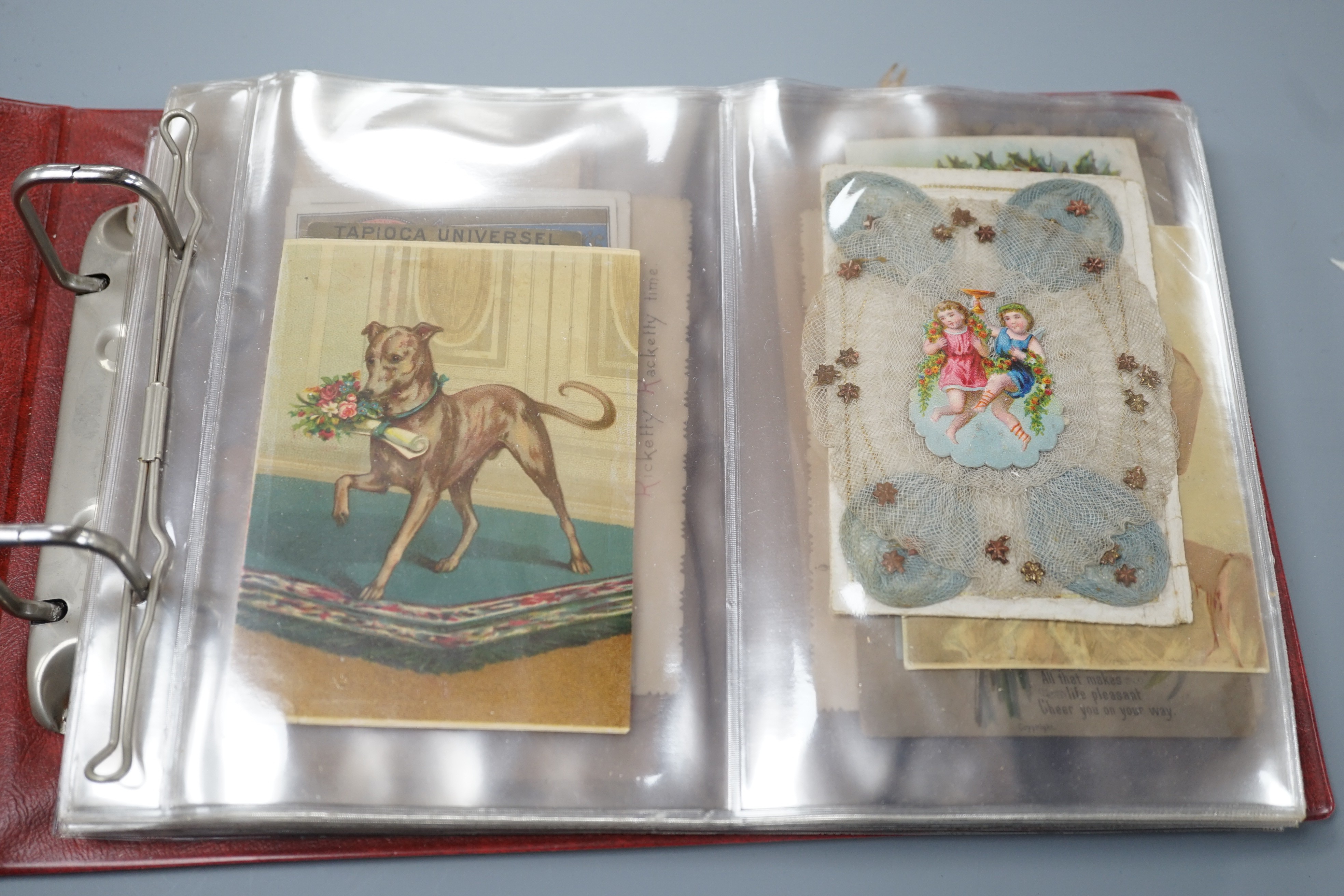 Five albums of Victorian greetings, Valentine and Christmas cards